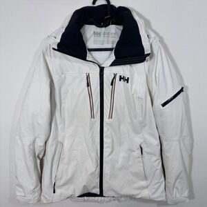 Helly Hansen Women Ski Snow Jacket White M H2Flow HellyTech PrimaLoft Motionista